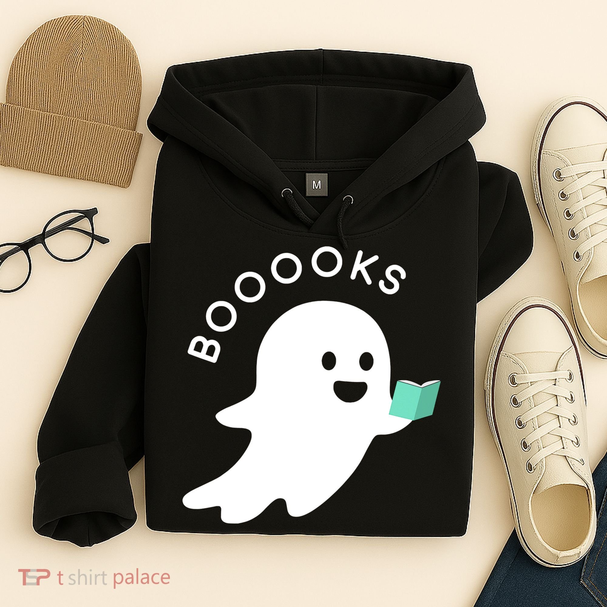 Halloween Booooks Ghost Reading Boo Read Books Library Hoodie