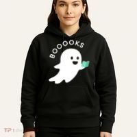 Halloween Booooks Ghost Reading Boo Read Books Library Hoodie thumb 5