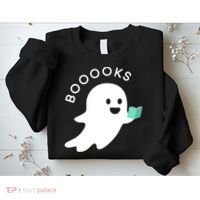 Halloween Booooks Ghost Reading Boo Read Books Library Sweatshirt thumb 2