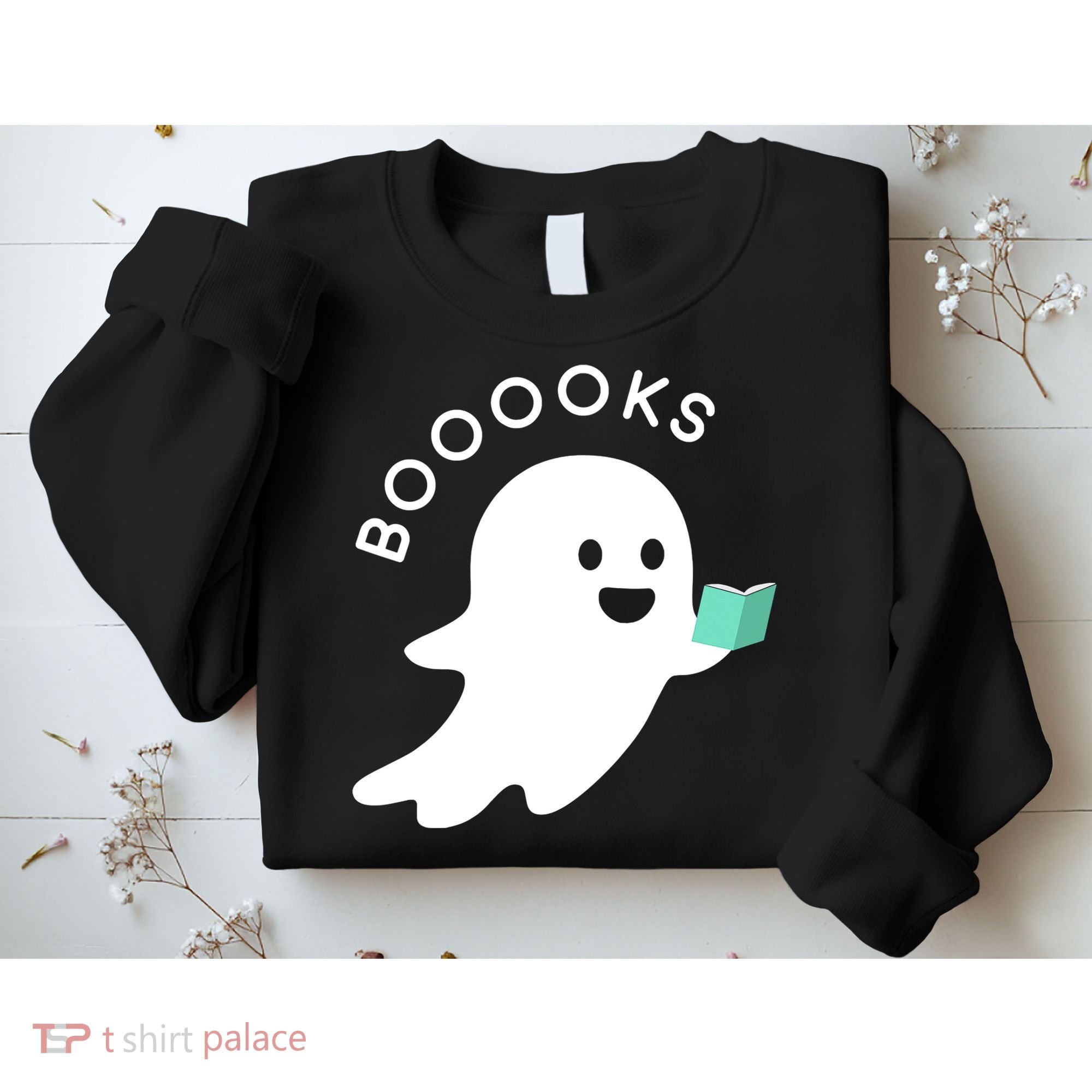 Halloween Booooks Ghost Reading Boo Read Books Library Sweatshirt