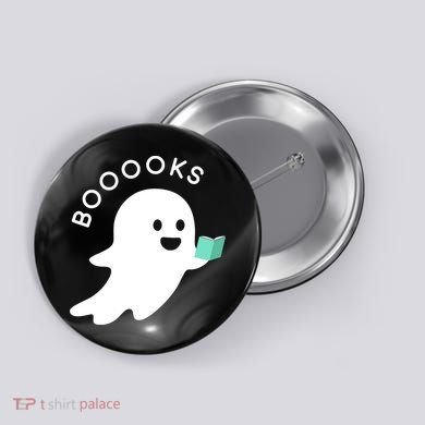 Halloween Booooks Ghost Reading Boo Read Books Library Button
