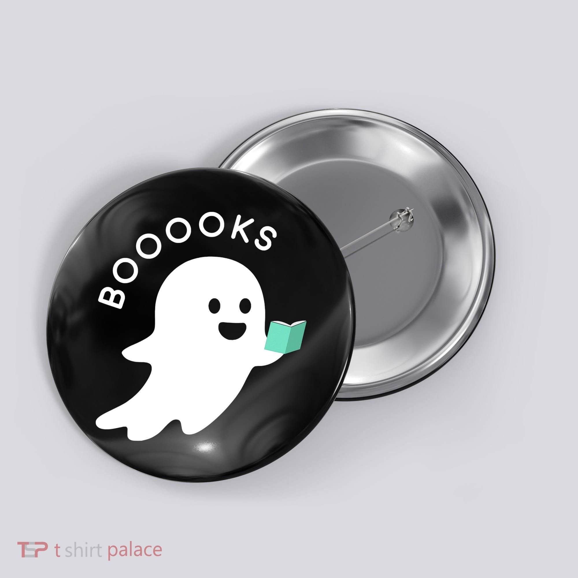Halloween Booooks Ghost Reading Boo Read Books Library Button