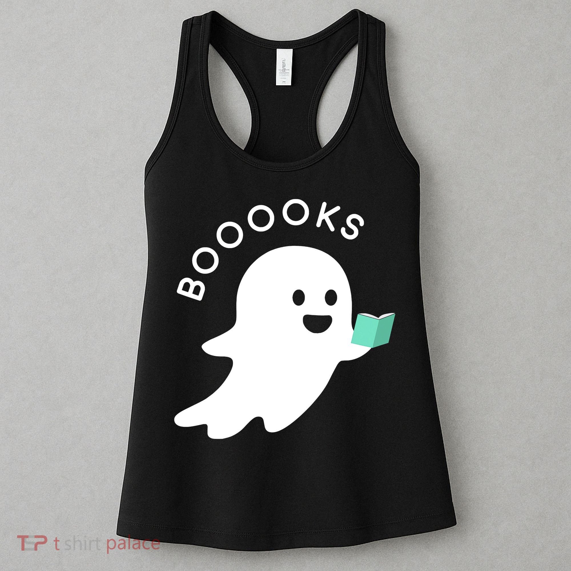 Halloween Booooks Ghost Reading Boo Read Books Library Women's Tank Top