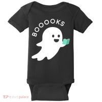 Halloween Booooks Ghost Reading Boo Read Books Library Baby Bodysuit thumb 0