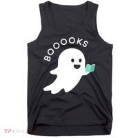 Halloween Booooks Ghost Reading Boo Read Books Library Tank Top thumb 0