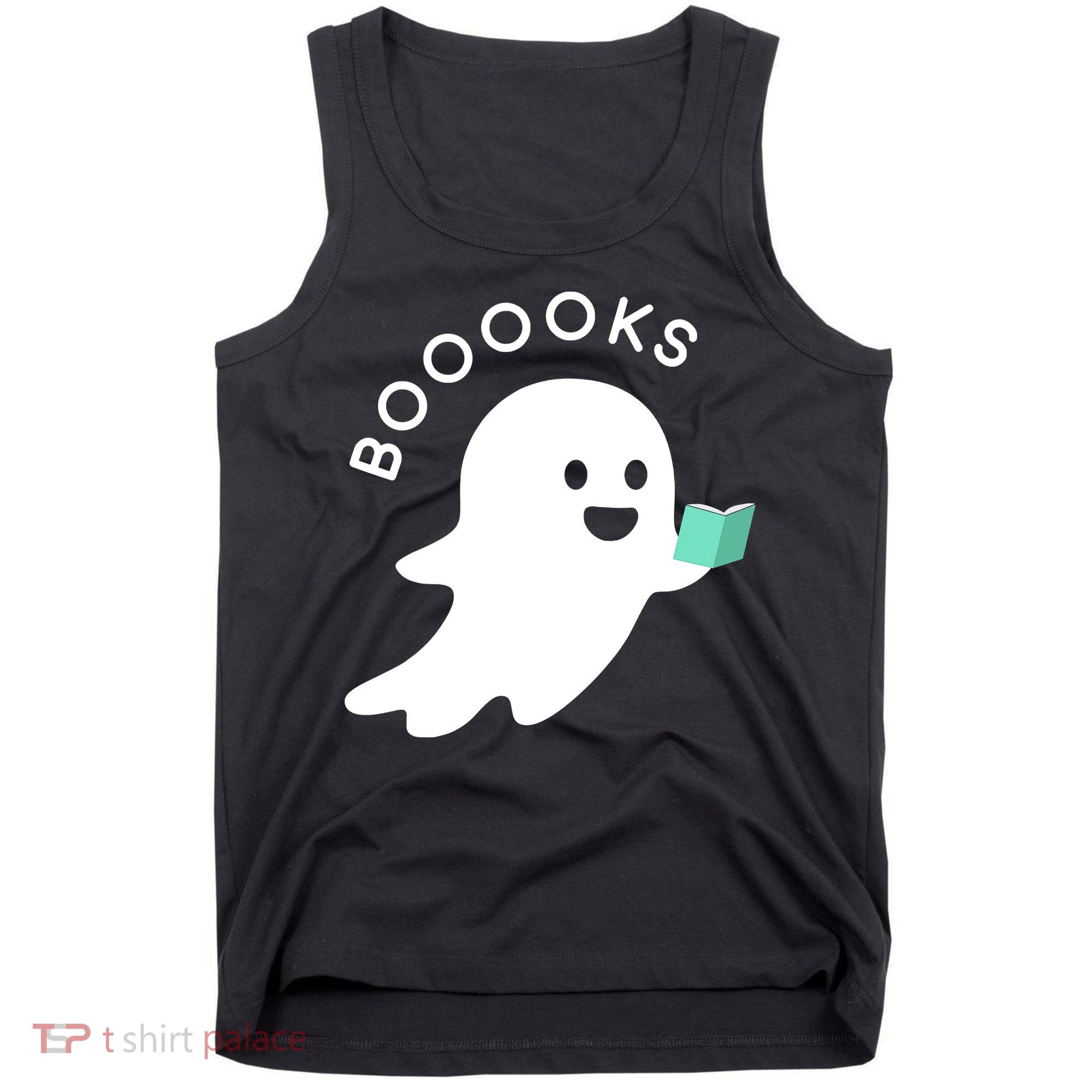 Halloween Booooks Ghost Reading Boo Read Books Library Tank Top