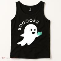 Halloween Booooks Ghost Reading Boo Read Books Library Tank Top thumb 2