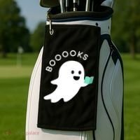 Halloween Booooks Ghost Reading Boo Read Books Library Golf Towel thumb 2