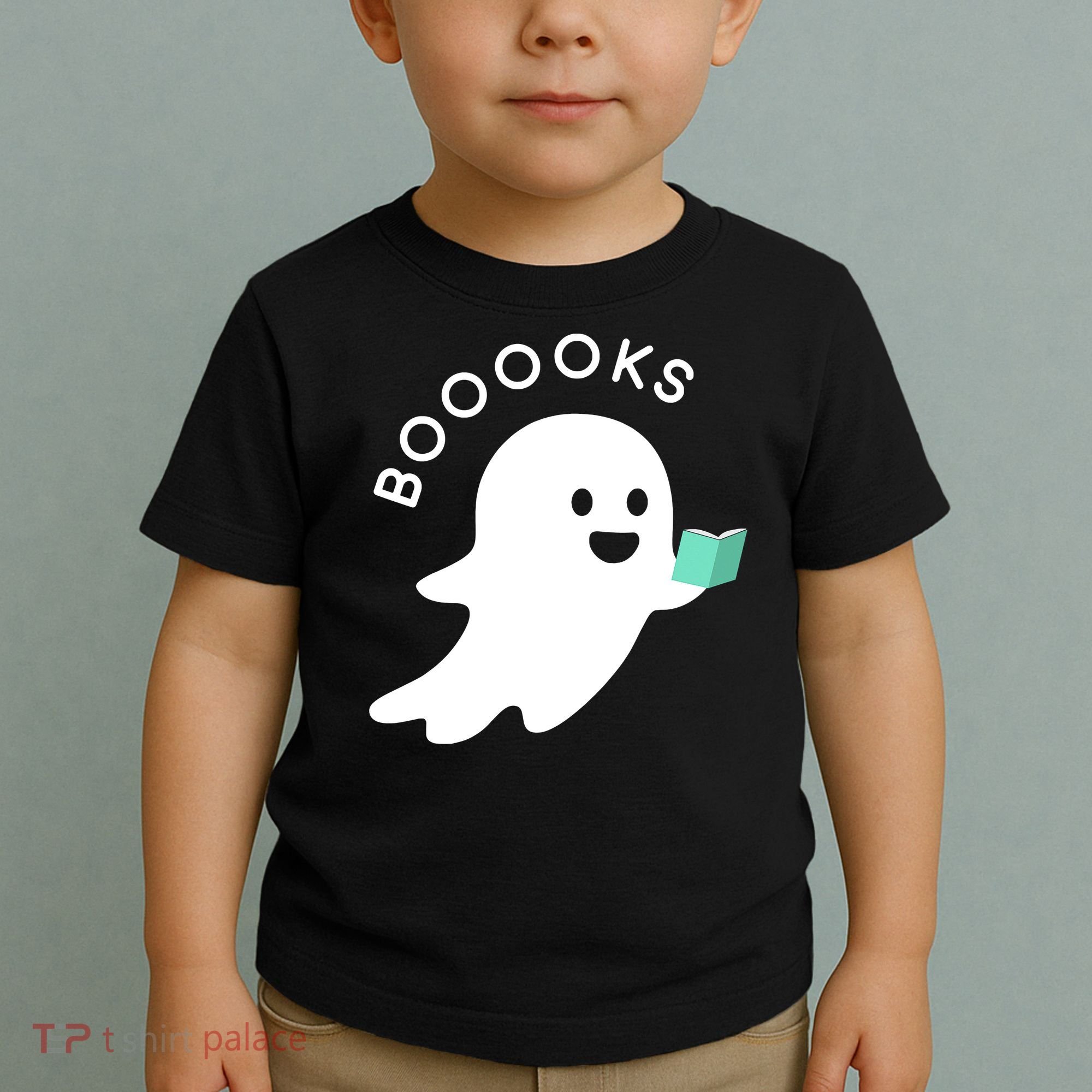 Halloween Booooks Ghost Reading Boo Read Books Library Toddler T-Shirt