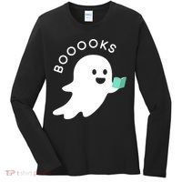Halloween Booooks Ghost Reading Boo Read Books Library Women's Long Sleeve Shirt thumb 0