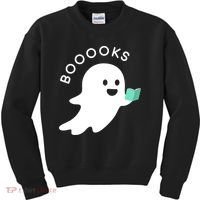 Halloween Booooks Ghost Reading Boo Read Books Library Kids Sweatshirt thumb 0