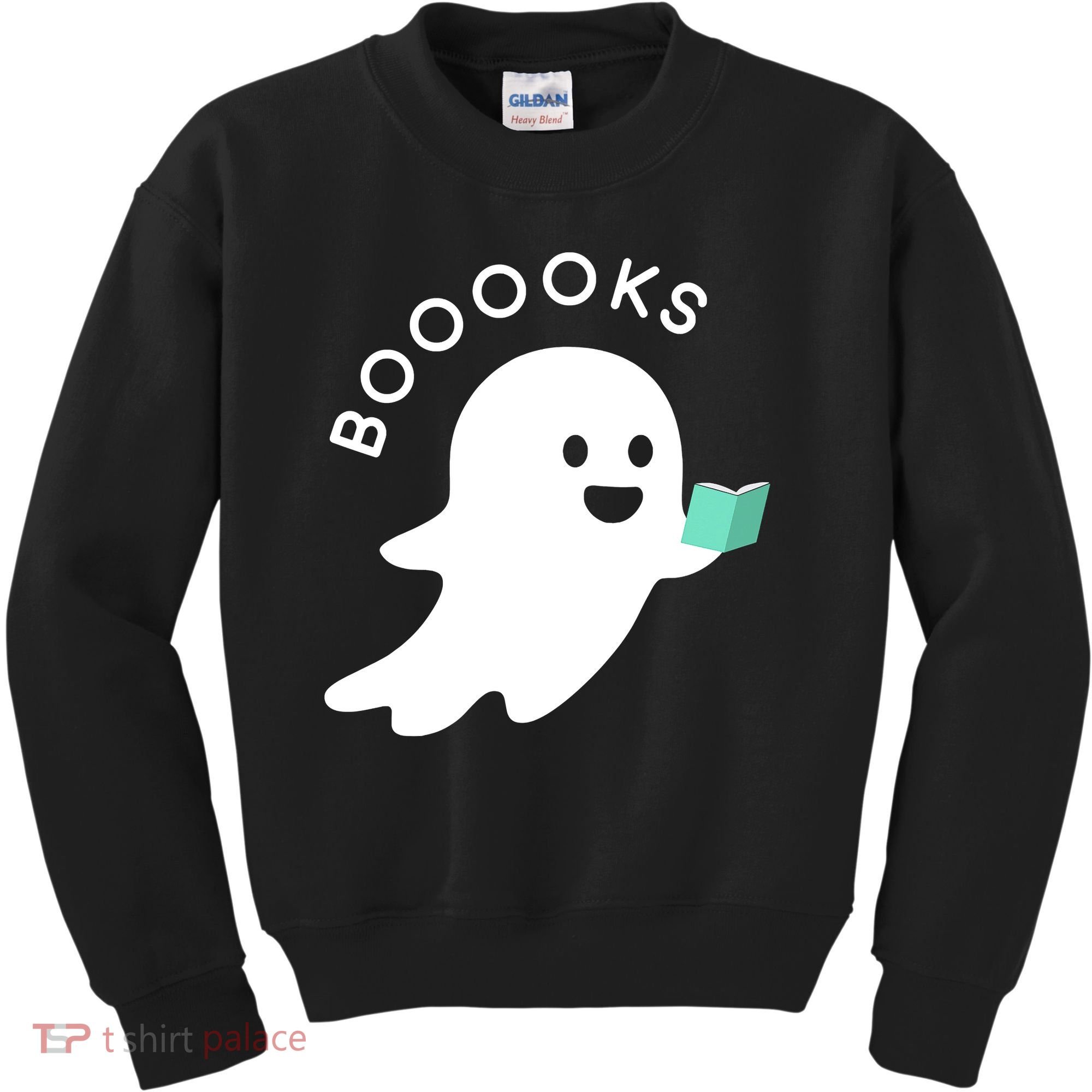Halloween Booooks Ghost Reading Boo Read Books Library Kids Sweatshirt