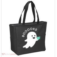 Halloween Booooks Ghost Reading Boo Read Books Library Tote Bag thumb 2