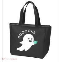 Halloween Booooks Ghost Reading Boo Read Books Library Tote Bag thumb 3