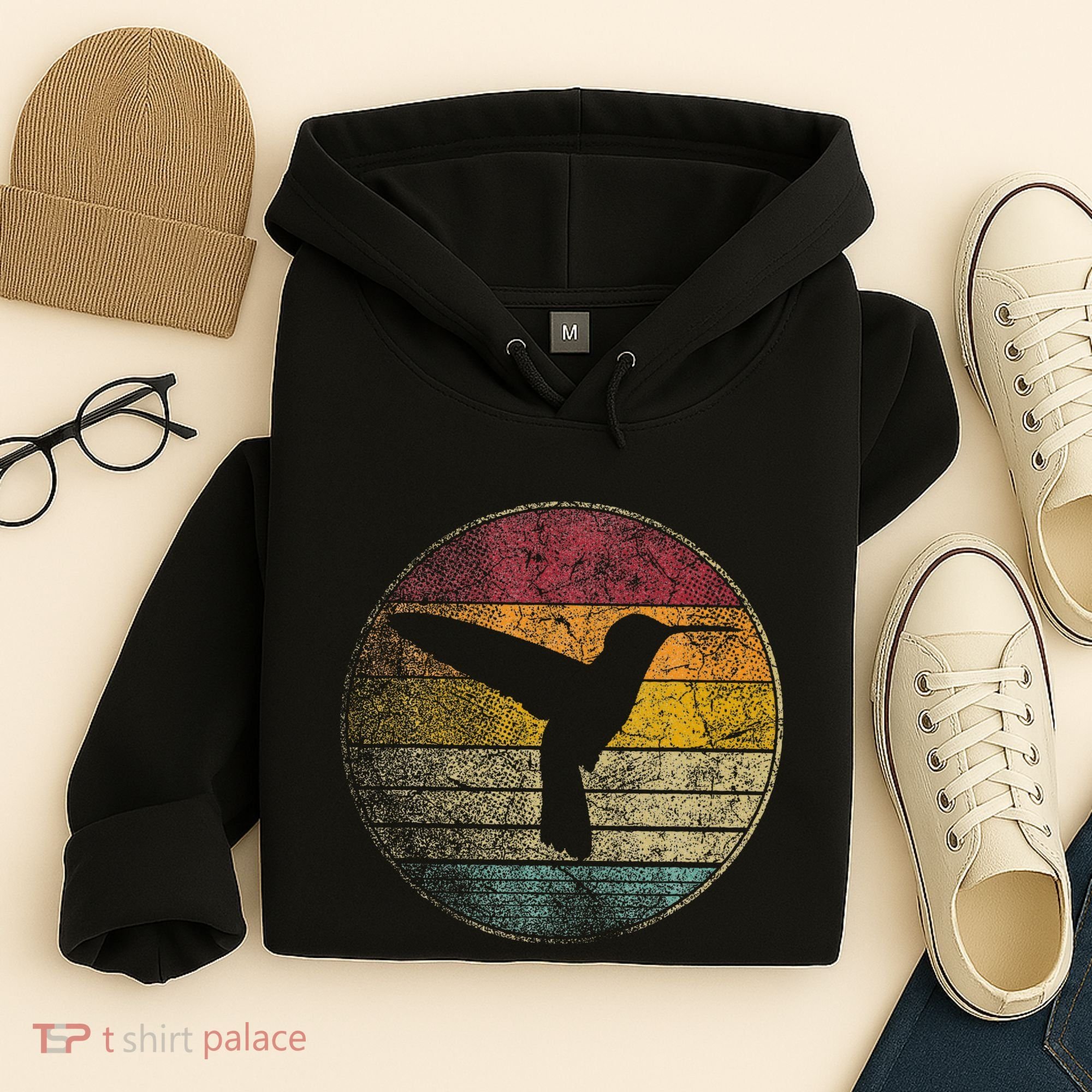 Hummingbird Bird Gift Retro Style Hoodie