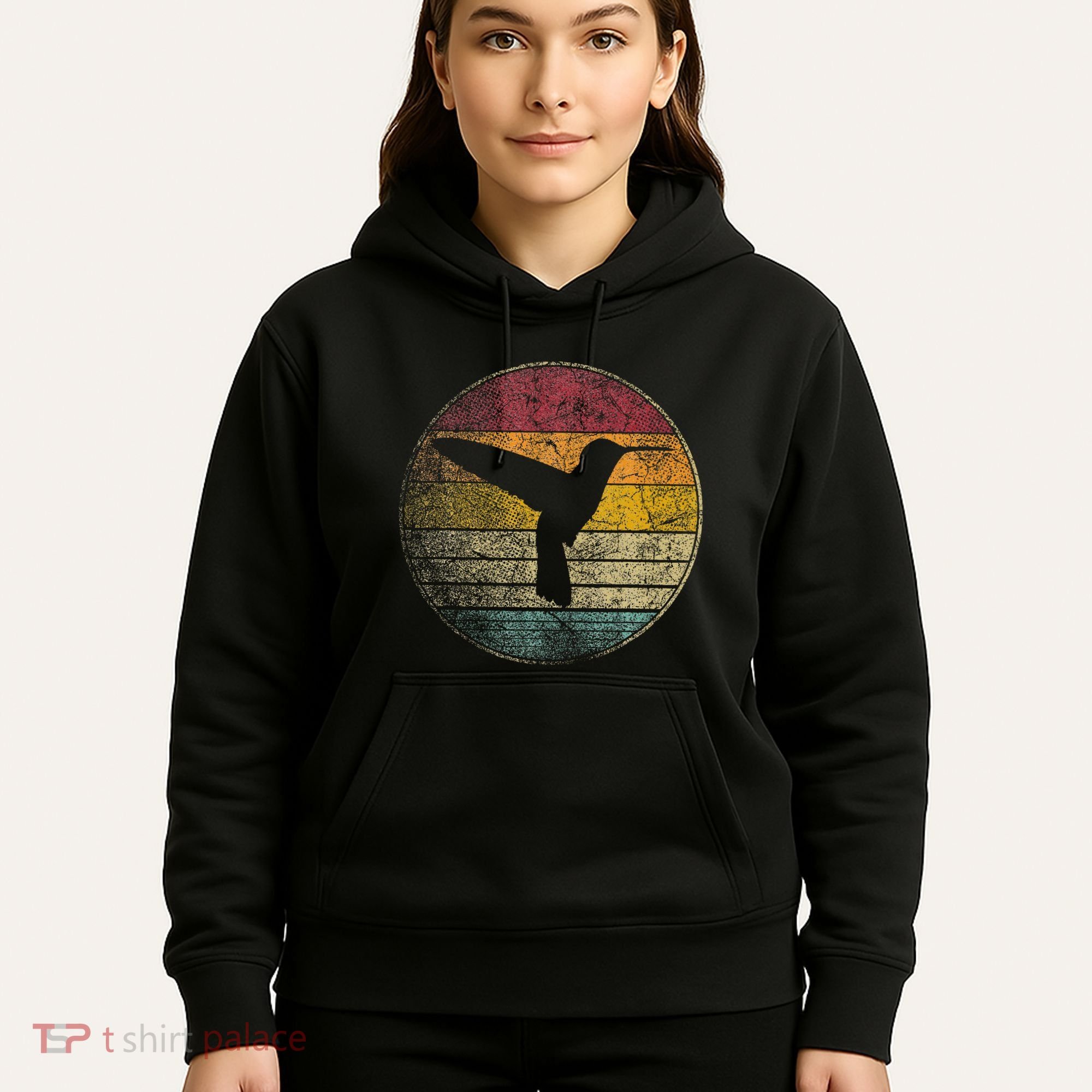 Hummingbird Bird Gift Retro Style Hoodie