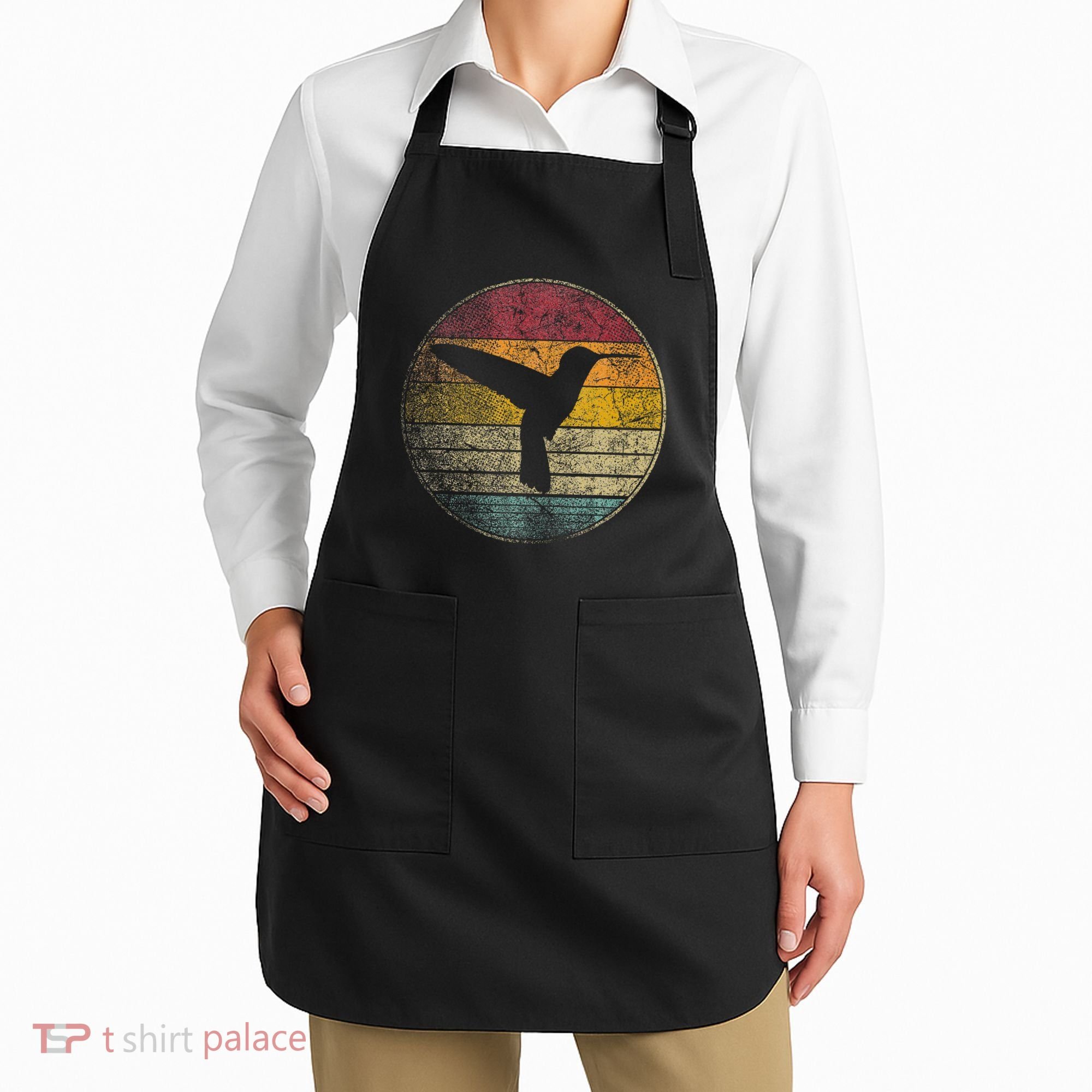 Hummingbird Bird Gift Retro Style Apron