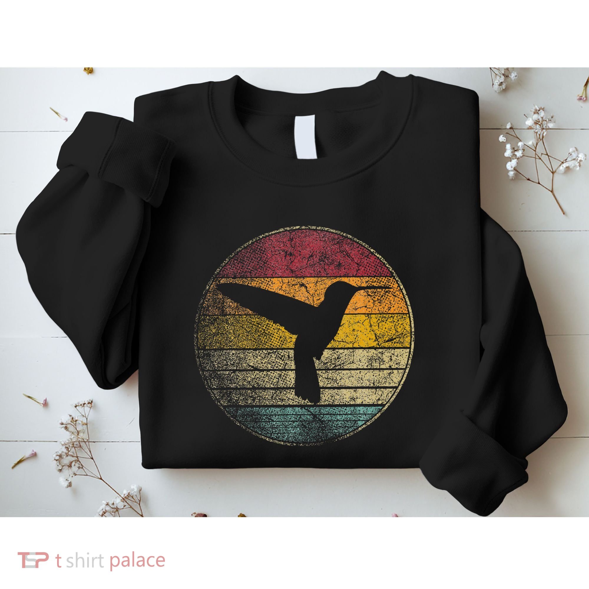 Hummingbird Bird Gift Retro Style Sweatshirt