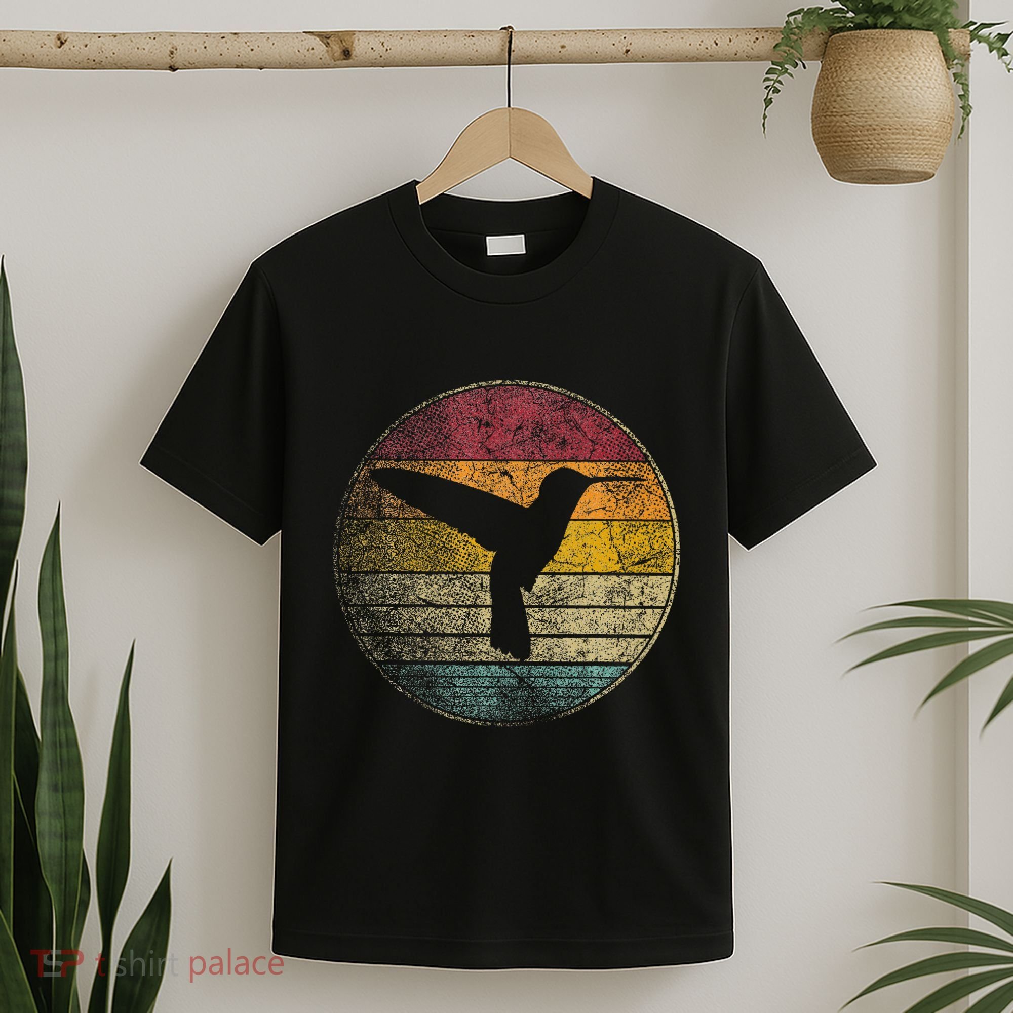 Hummingbird Bird Gift Retro Style T-Shirt