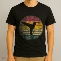 Hummingbird Bird Gift Retro Style T-Shirt thumb 3