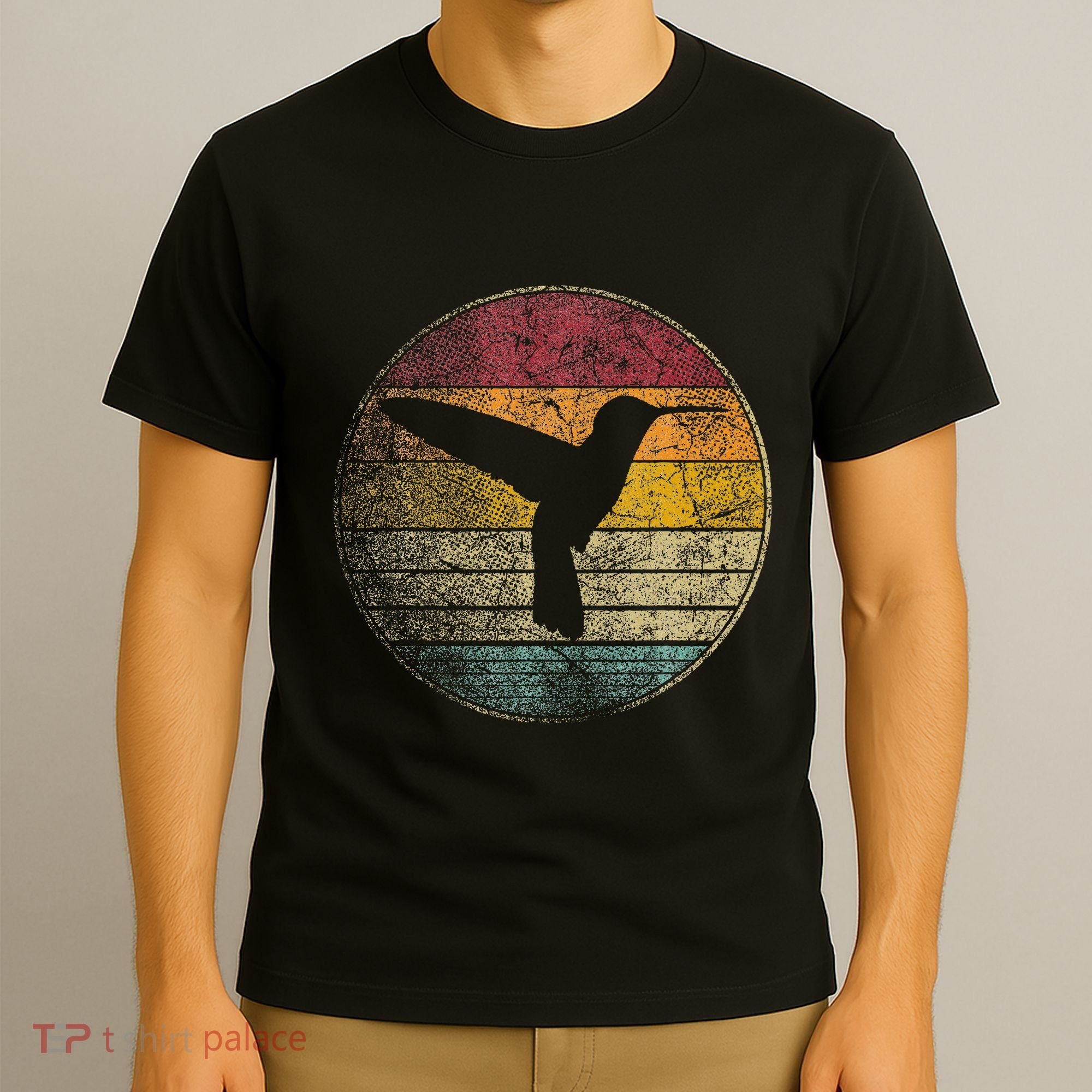 Hummingbird Bird Gift Retro Style T-Shirt