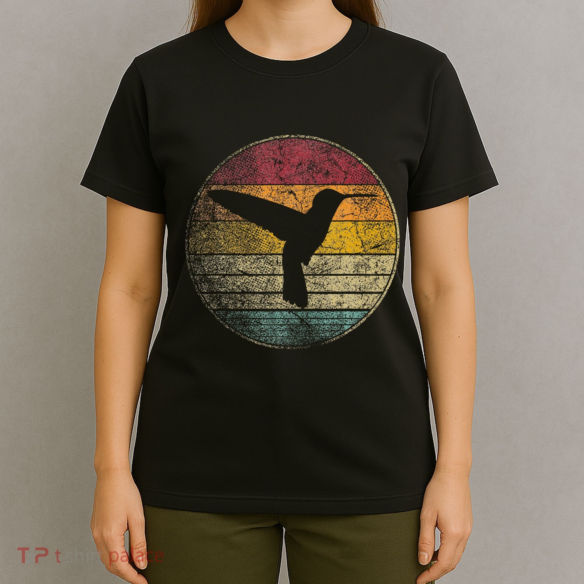 Hummingbird Bird Gift Retro Style T-Shirt