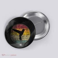 Hummingbird Bird Gift Retro Style Button thumb 0