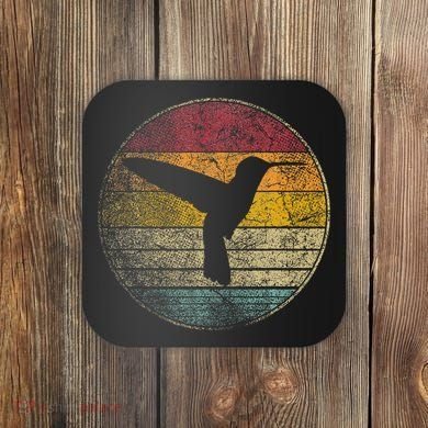 Hummingbird Bird Gift Retro Style Coaster