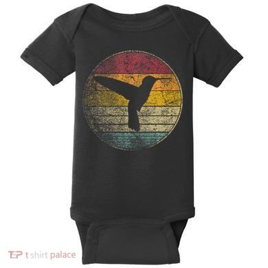 Hummingbird Bird Gift Retro Style Baby Bodysuit
