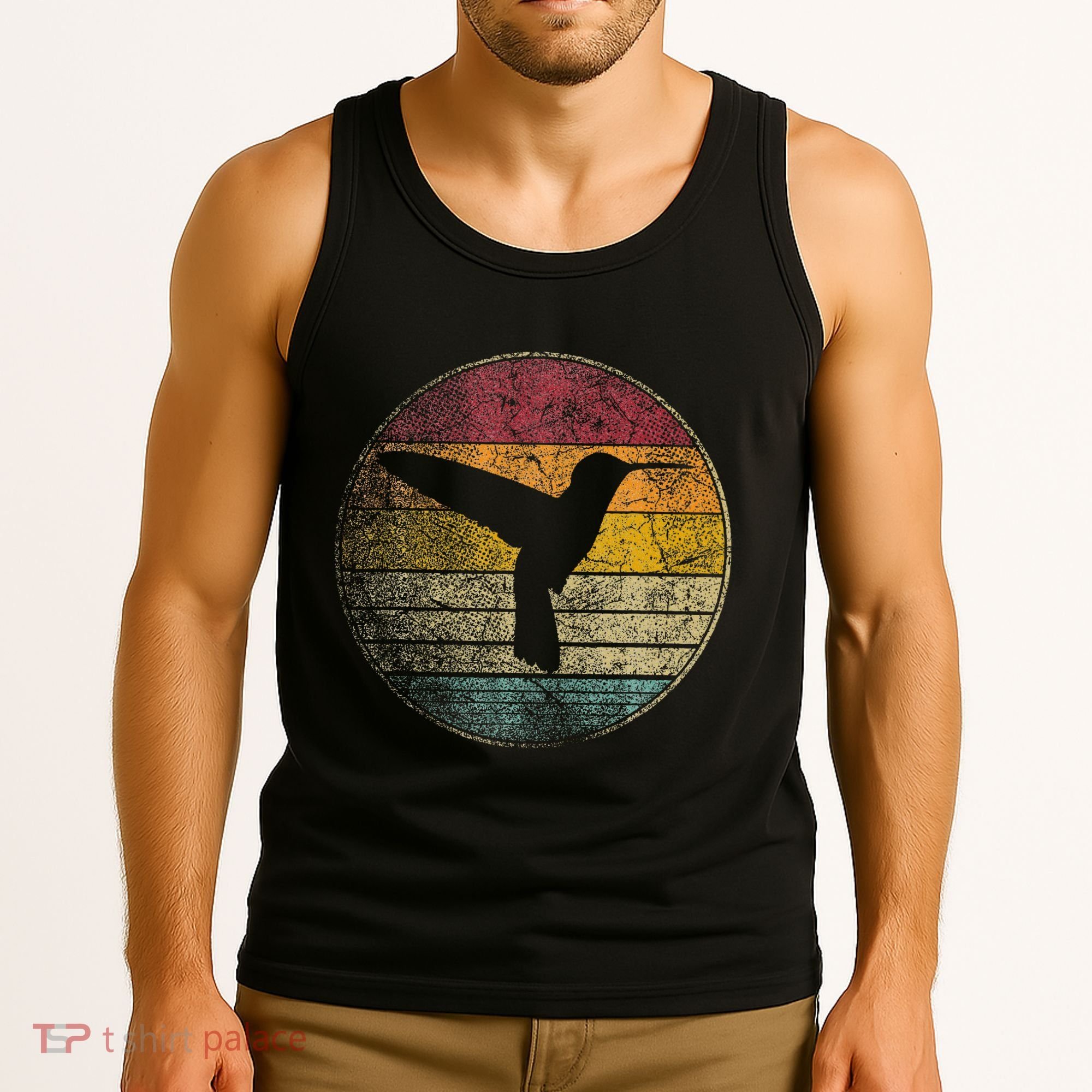 Hummingbird Bird Gift Retro Style Tank Top