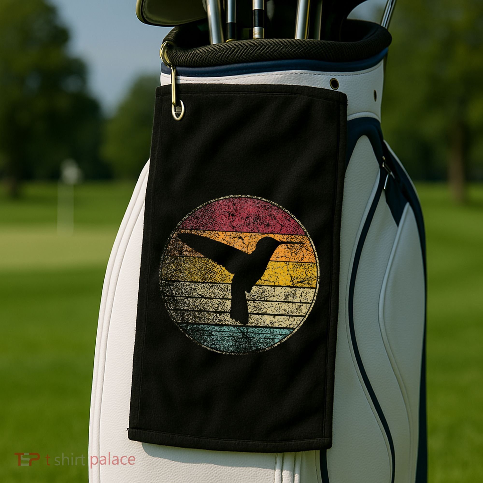 Hummingbird Bird Gift Retro Style Golf Towel