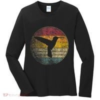 Hummingbird Bird Gift Retro Style Women's Long Sleeve Shirt thumb 0