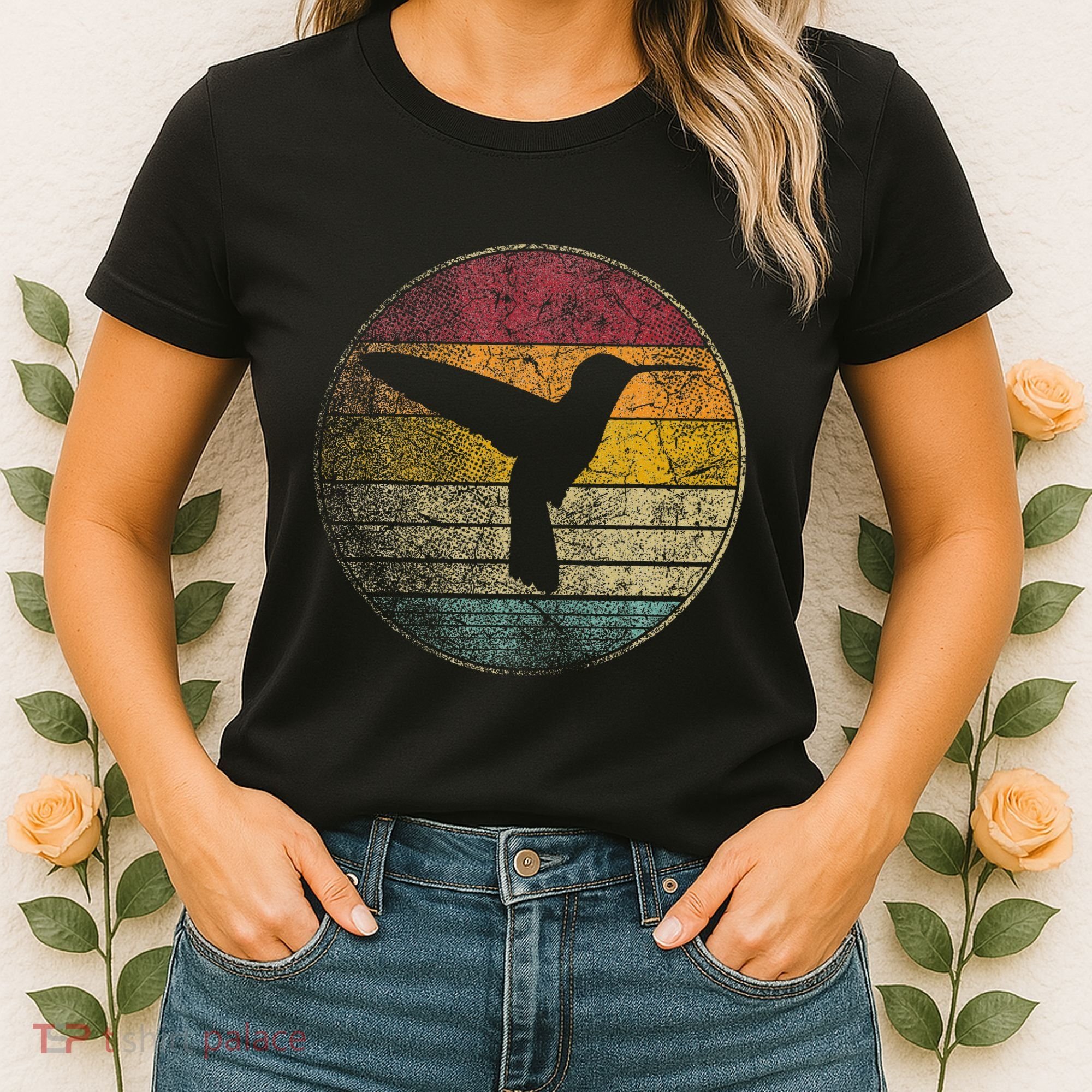 Hummingbird Bird Gift Retro Style Women's T-Shirt