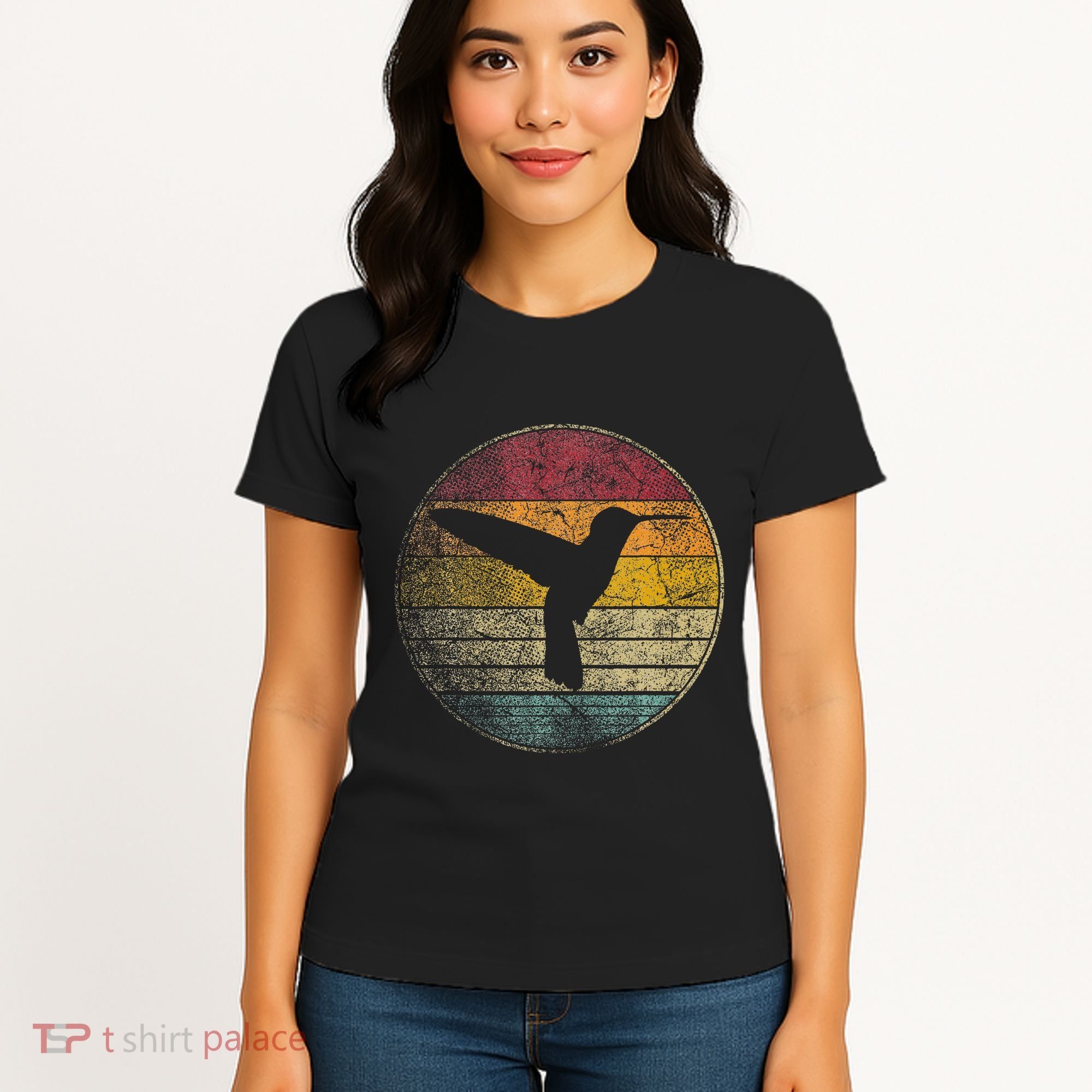 Hummingbird Bird Gift Retro Style Women's T-Shirt