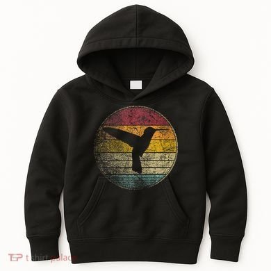 Hummingbird Bird Gift Retro Style Kids Hoodie