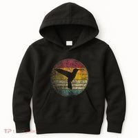Hummingbird Bird Gift Retro Style Kids Hoodie thumb 0