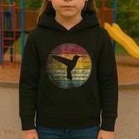 Hummingbird Bird Gift Retro Style Kids Hoodie thumb 3