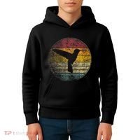 Hummingbird Bird Gift Retro Style Kids Hoodie thumb 4