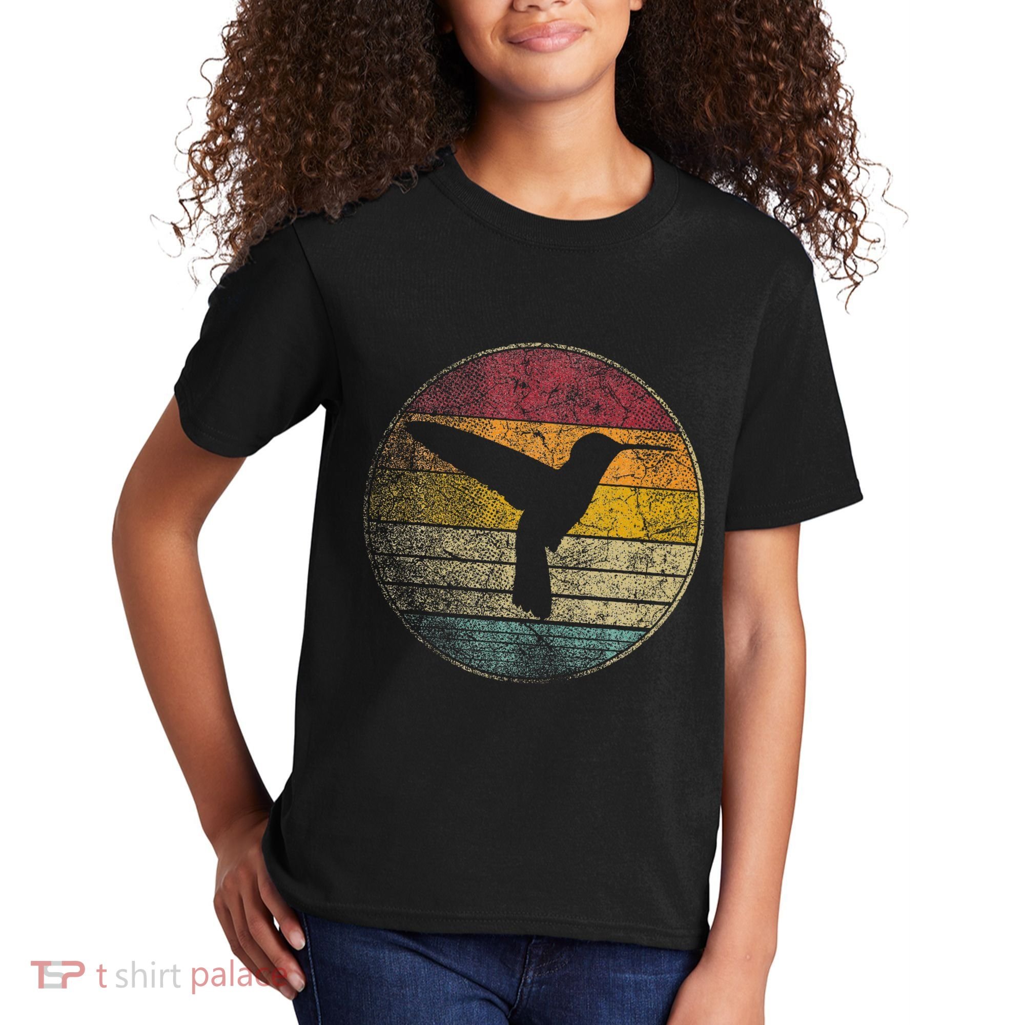 Hummingbird Bird Gift Retro Style Kids T-Shirt