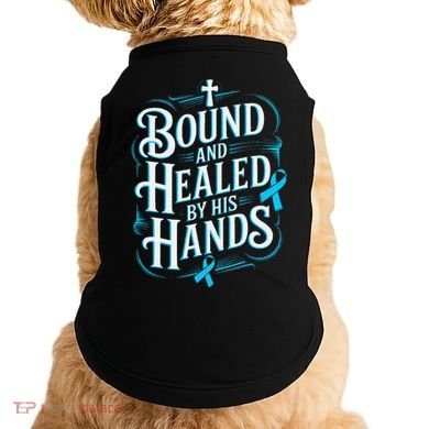 Healed By His Hands Prostate Cancer Awareness Doggie Tank