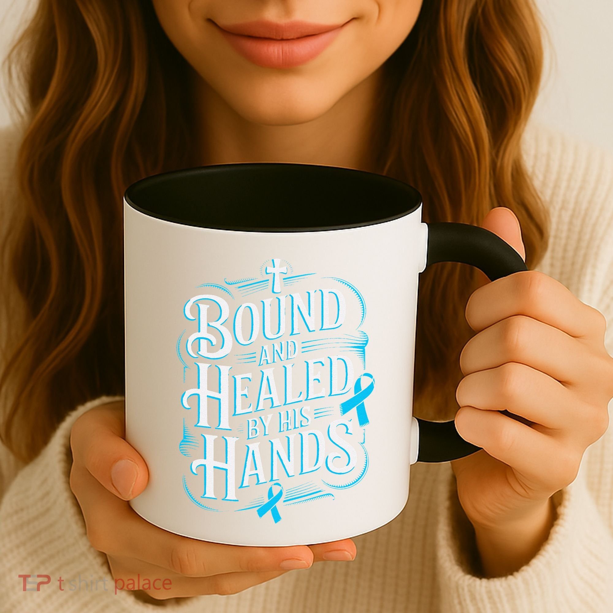 Healed By His Hands Prostate Cancer Awareness Coffee Mug