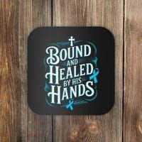 Healed By His Hands Prostate Cancer Awareness Coaster thumb 0