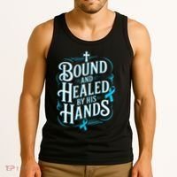 Healed By His Hands Prostate Cancer Awareness Tank Top thumb 3