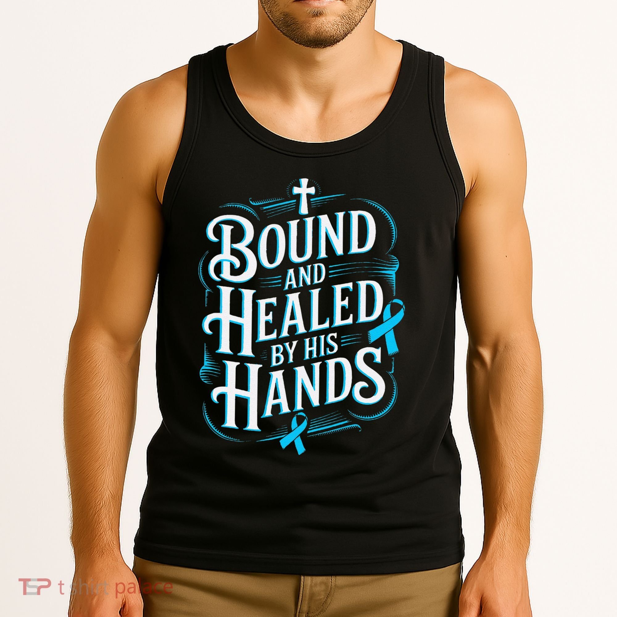 Healed By His Hands Prostate Cancer Awareness Tank Top