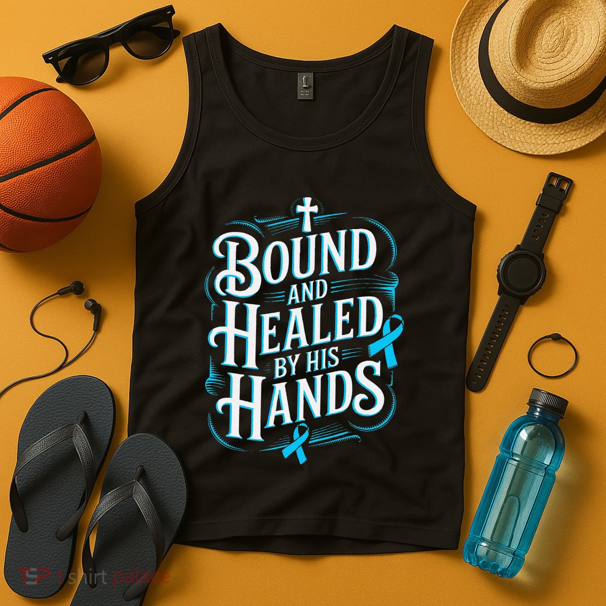 Healed By His Hands Prostate Cancer Awareness Tank Top