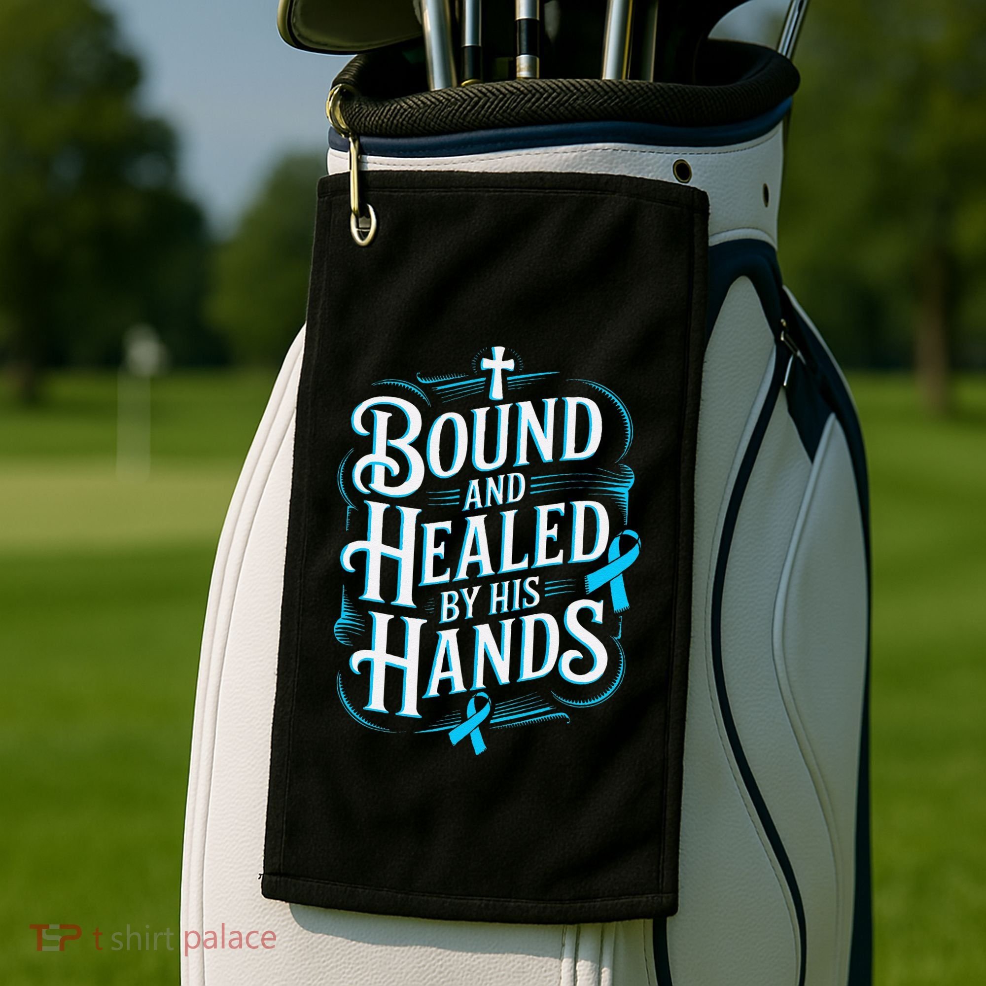 Healed By His Hands Prostate Cancer Awareness Golf Towel