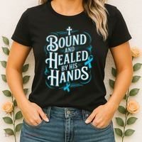 Healed By His Hands Prostate Cancer Awareness Women's T-Shirt thumb 2