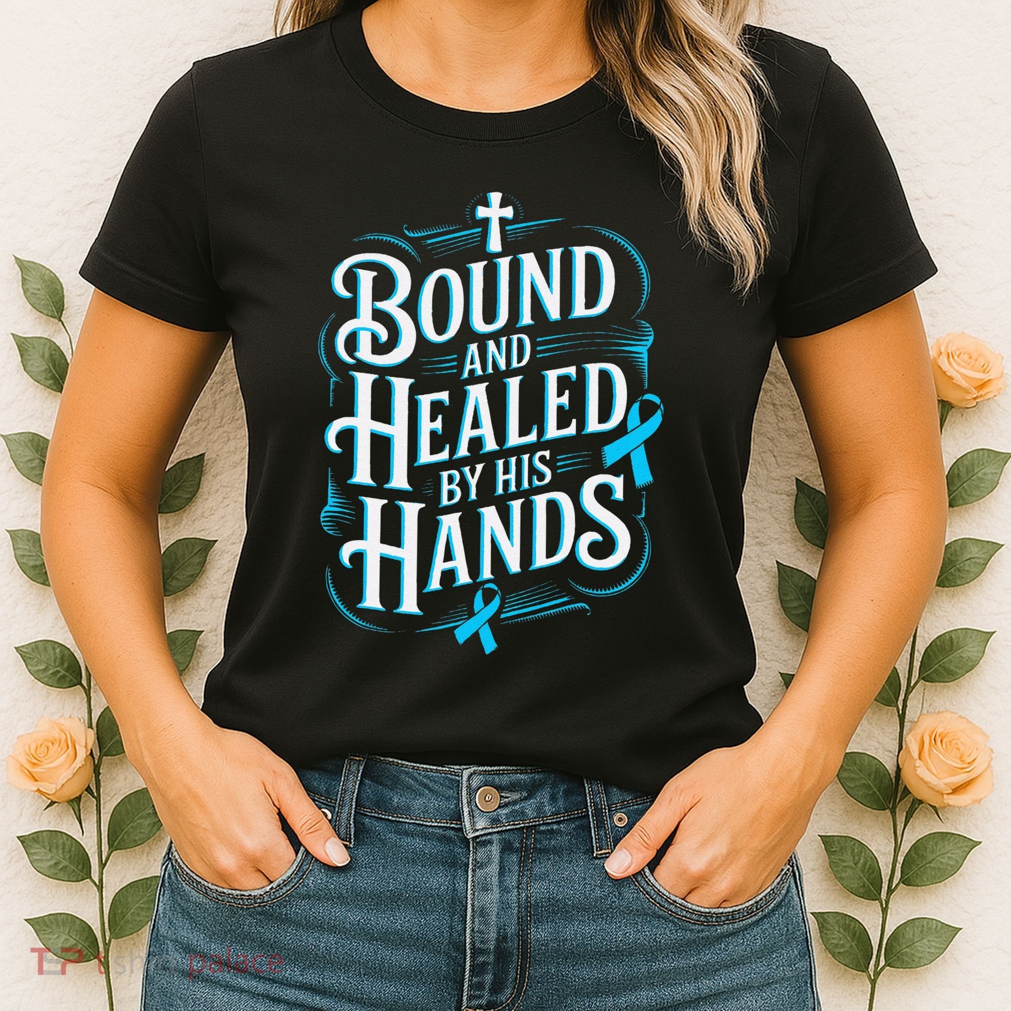 Healed By His Hands Prostate Cancer Awareness Women's T-Shirt