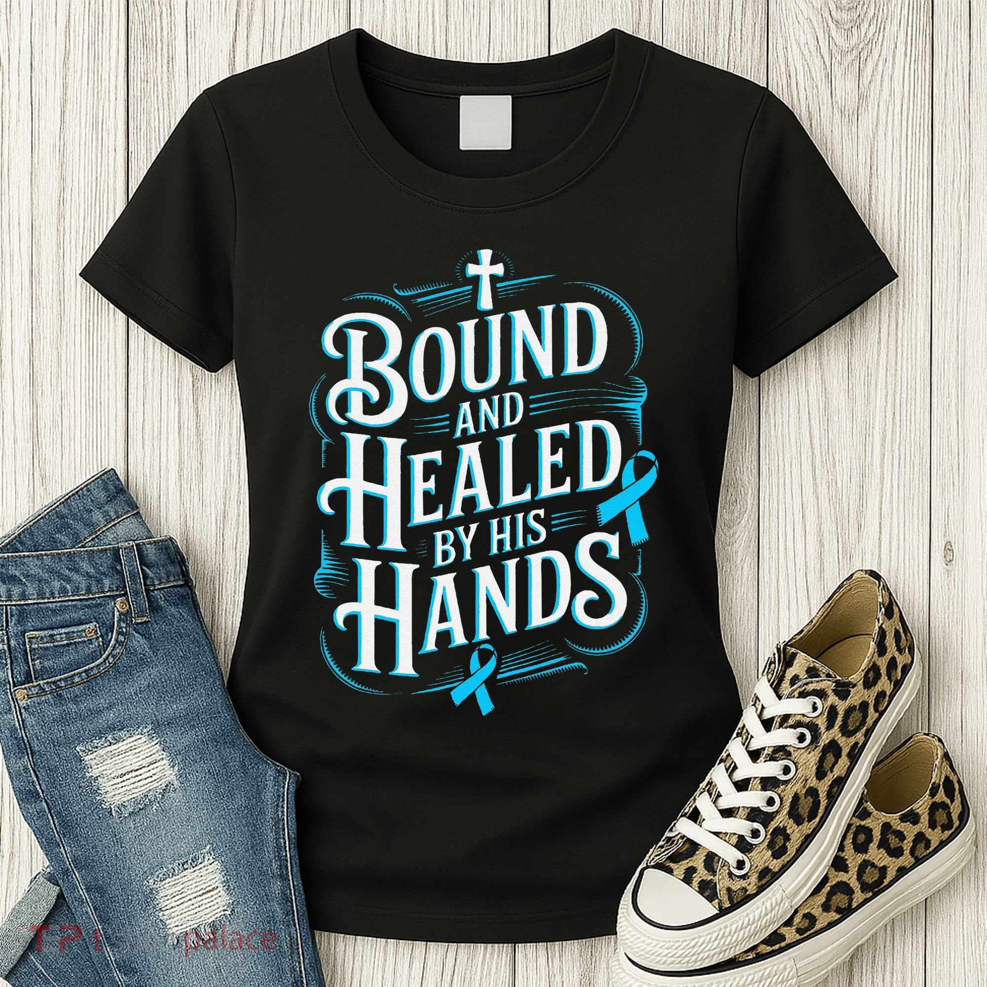 Healed By His Hands Prostate Cancer Awareness Women's T-Shirt
