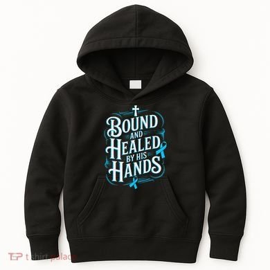 Healed By His Hands Prostate Cancer Awareness Kids Hoodie
